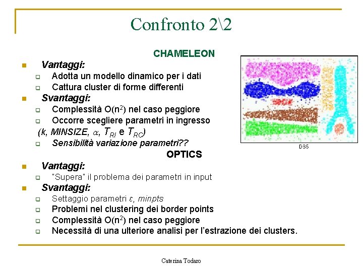 Confronto 22 CHAMELEON Vantaggi: n q q Adotta un modello dinamico per i dati
