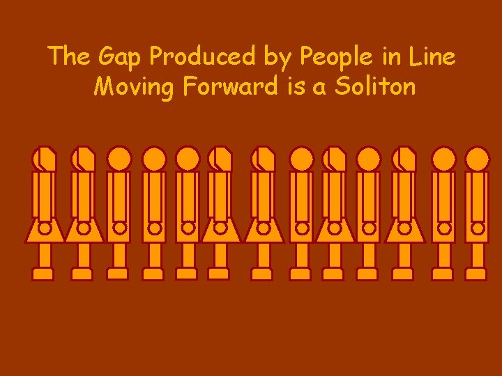 The Gap Produced by People in Line Moving Forward is a Soliton 