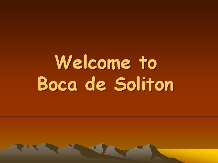 Welcome to Boca de Soliton 