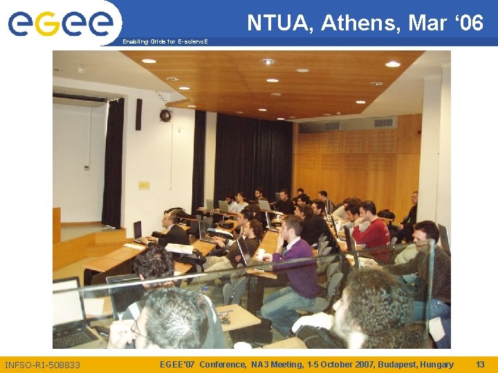 NTUA, Athens, Mar ‘ 06 Enabling Grids for E-scienc. E INFSO-RI-508833 EGEE'07 Conference, NA