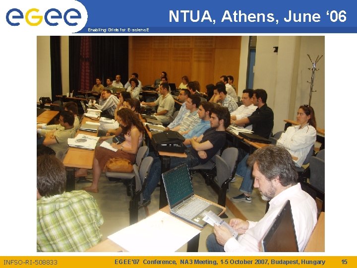 NTUA, Athens, June ‘ 06 Enabling Grids for E-scienc. E INFSO-RI-508833 EGEE'07 Conference, NA