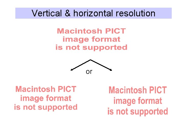 Vertical & horizontal resolution or 