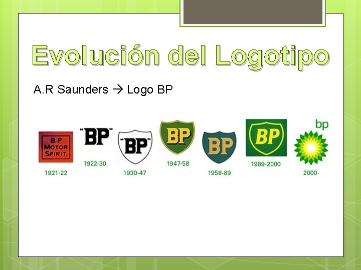 Evolución del Logotipo A. R Saunders Logo BP 