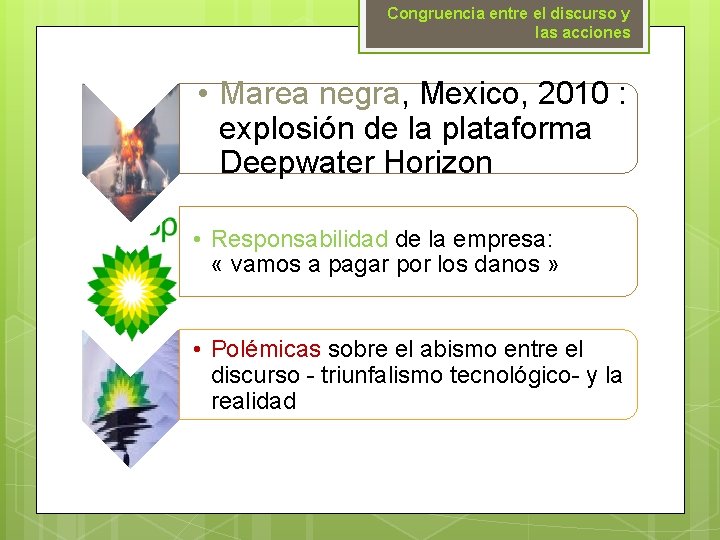 Congruencia entre el discurso y las acciones • Marea negra, Mexico, 2010 : explosión