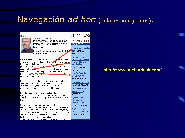 Navegación ad hoc (enlaces integrados) . http: //www. anchordesk. com/ 