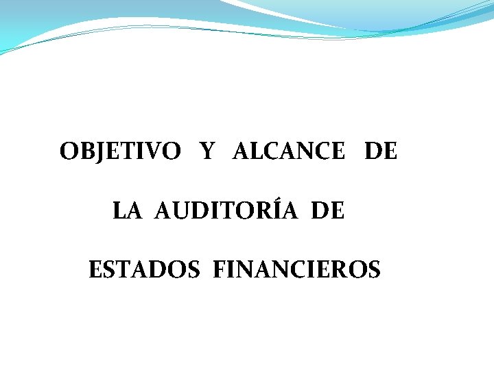 OBJETIVO Y ALCANCE DE LA AUDITORÍA DE ESTADOS FINANCIEROS 