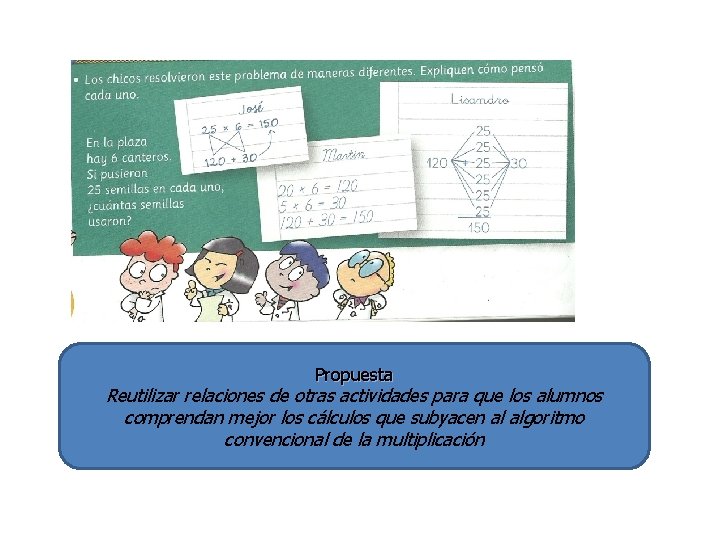 Propuesta Reutilizar relaciones de otras actividades para que los alumnos comprendan mejor los cálculos