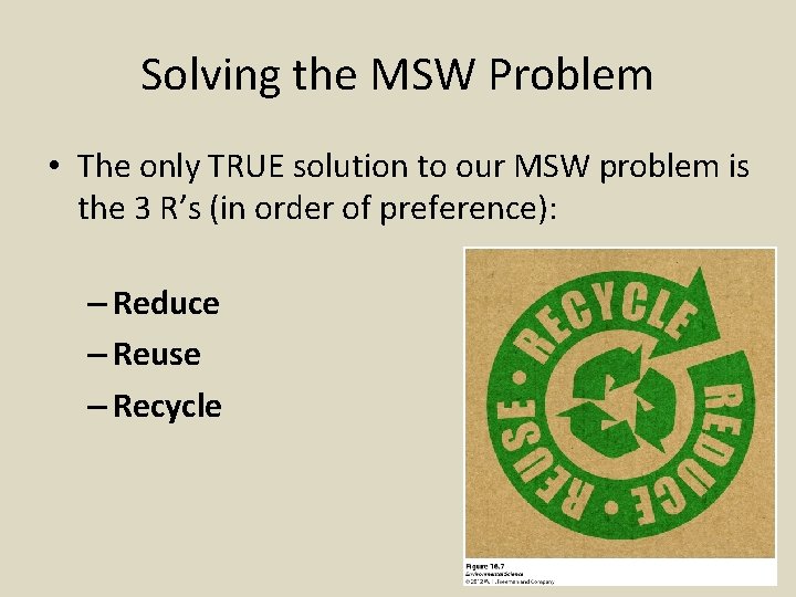 Solving the MSW Problem • The only TRUE solution to our MSW problem is