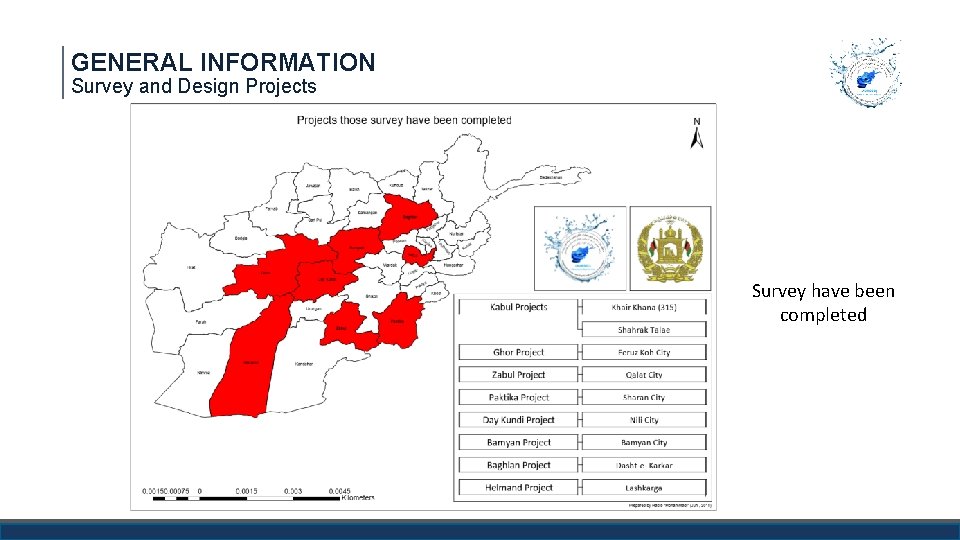 GENERAL INFORMATION Survey and Design Projects Survey have been completed 