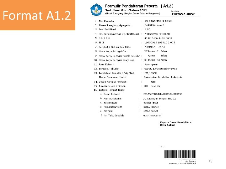 Format A 1. 2 45 