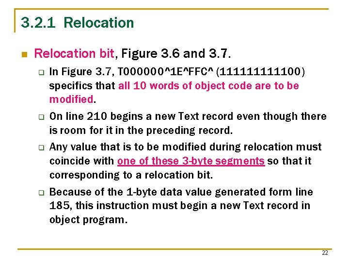 3. 2. 1 Relocation n Relocation bit, Figure 3. 6 and 3. 7. q 3. 2. 1 Relocation n Relocation bit, Figure 3. 6 and 3. 7. q