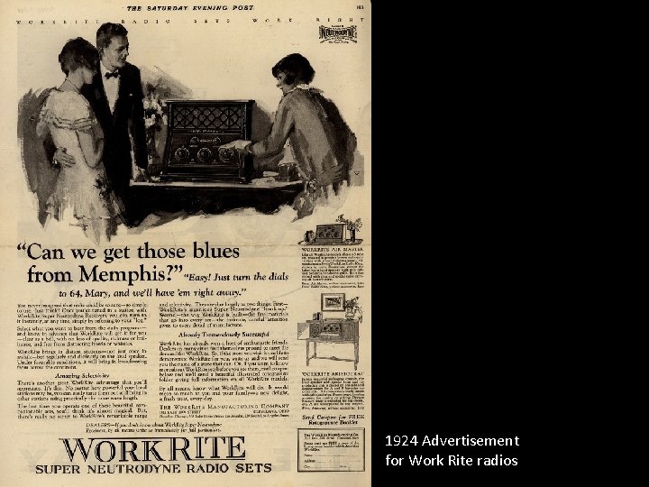 1924 Advertisement for Work Rite radios 