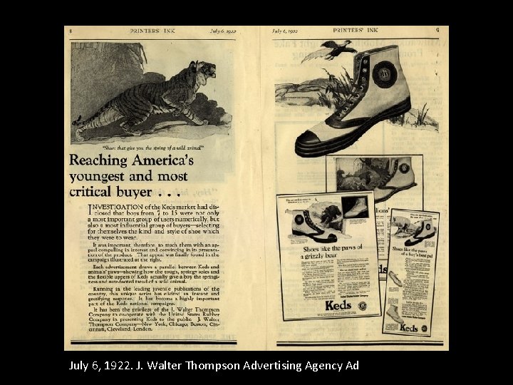 July 6, 1922. J. Walter Thompson Advertising Agency Ad 