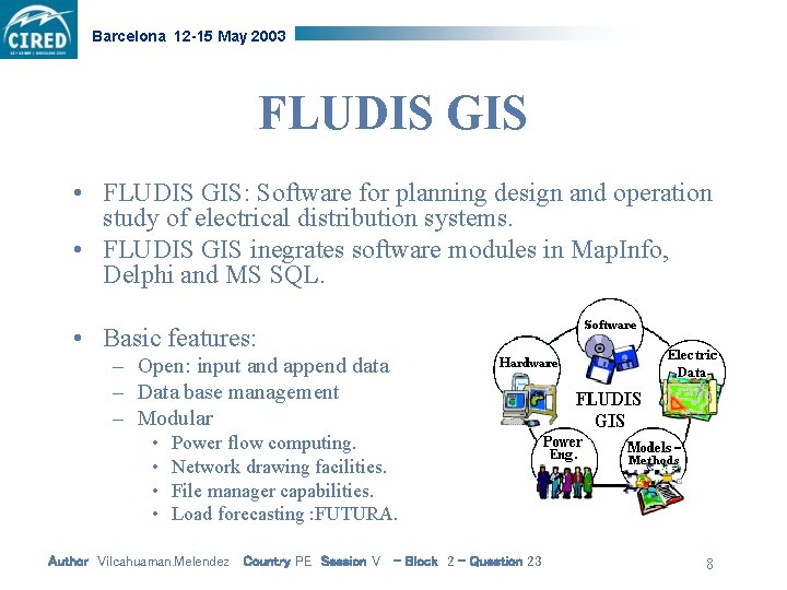Barcelona 12 -15 May 2003 FLUDIS GIS • FLUDIS GIS: Software for planning design