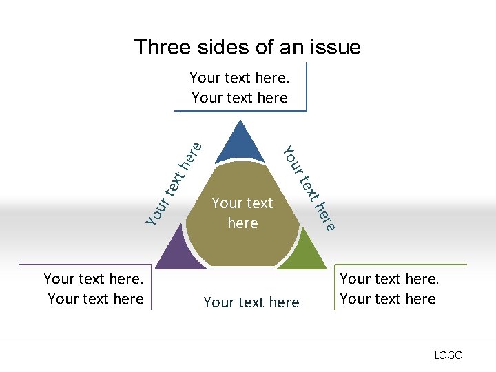 Three sides of an issue Your text here tex t ur Yo ere th