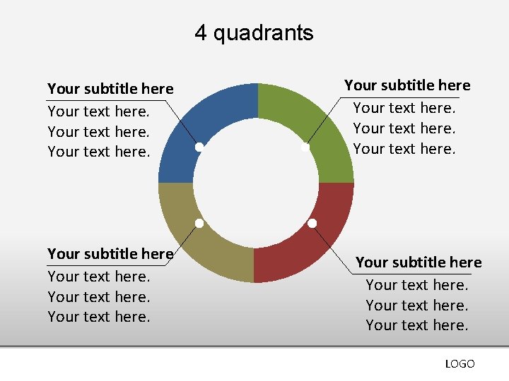 4 quadrants Your subtitle here Your text here. LOGO 