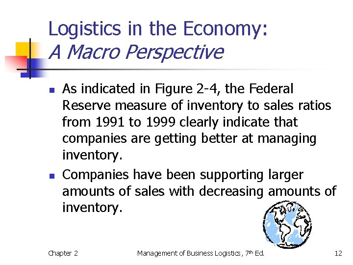 Chapter 2 Dimensions of Logistics Learning Objectives After
