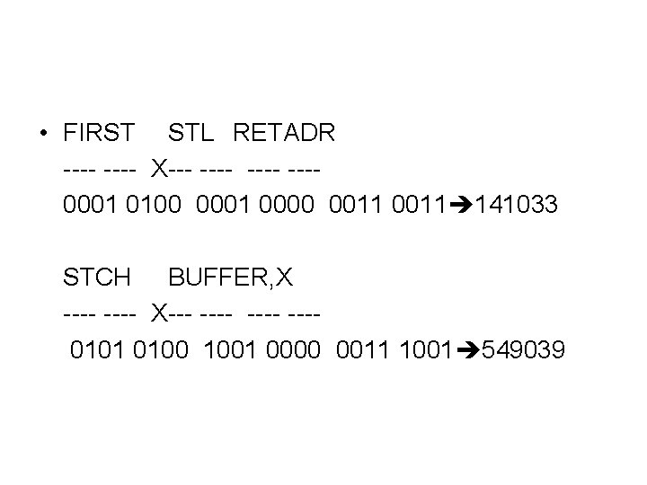  • FIRST STL RETADR ---- X--- ---- ---0001 0100 0001 0000 0011 141033