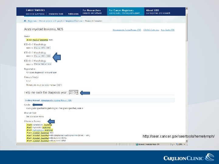 http: //seer. cancer. gov/seertools/hemelymph/ 