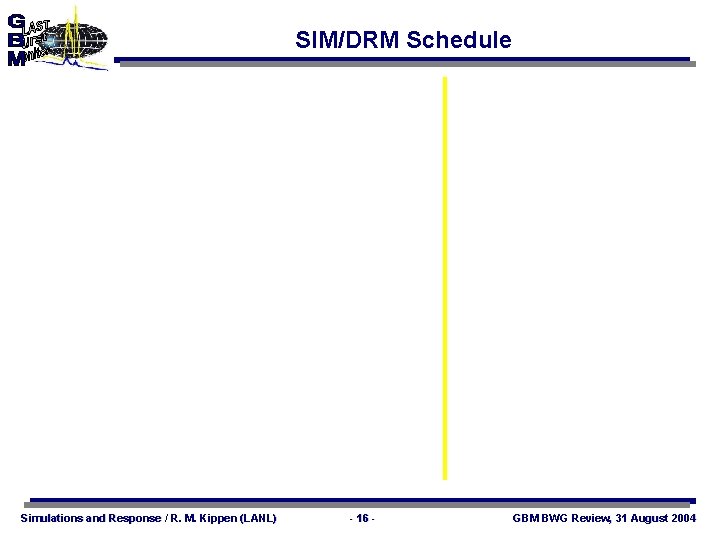 SIM/DRM Schedule Simulations and Response / R. M. Kippen (LANL) - 16 - GBM