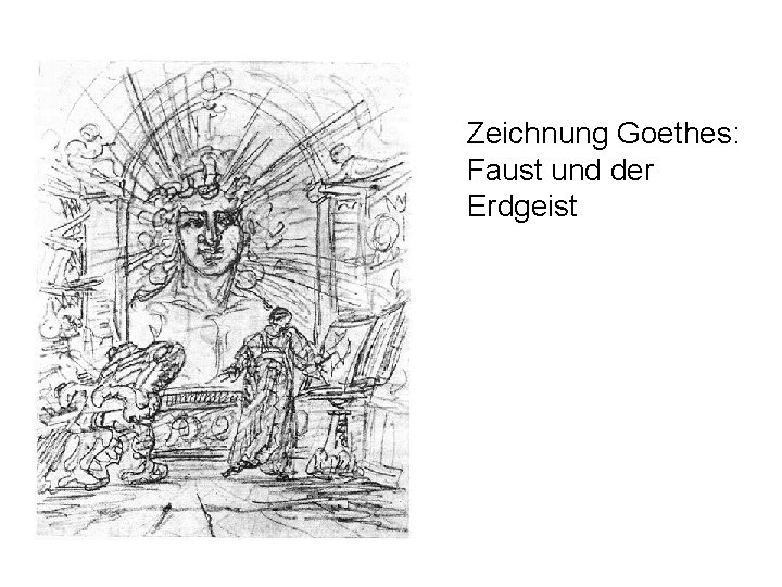 Zeichnung Goethes: Faust und der Erdgeist 
