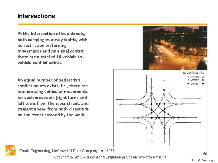 Intersections At the intersection of two streets, both carrying two-way traffic, with no restriction
