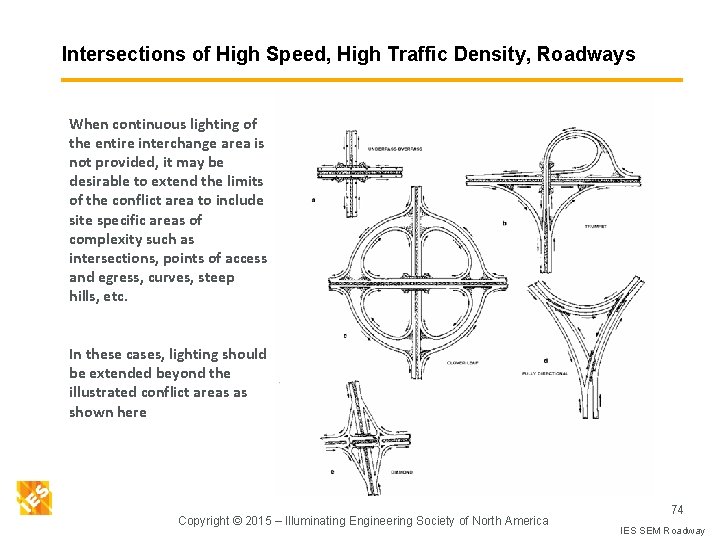 Intersections of High Speed, High Traffic Density, Roadways When continuous lighting of the entire