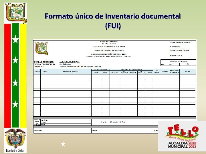 Formato único de Inventario documental (FUI) 