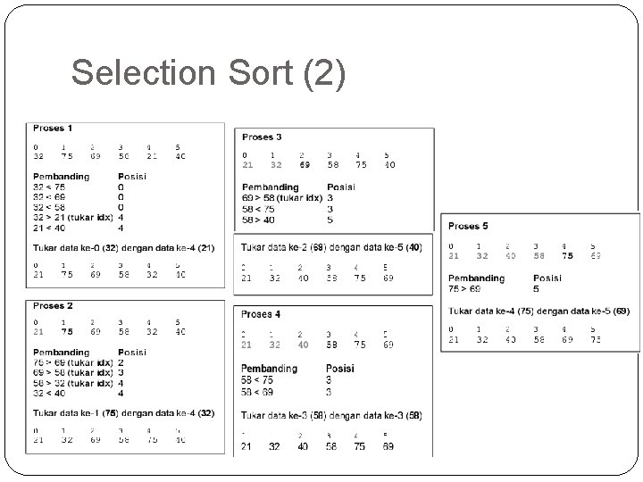 Selection Sort (2) 