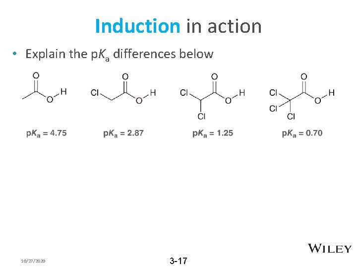 Induction in action • Explain the p. Ka differences below 10/27/2020 3 -17 