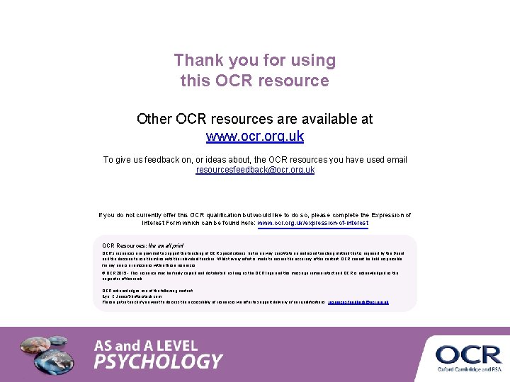 Thank you for using this OCR resource Other OCR resources are available at www. Thank you for using this OCR resource Other OCR resources are available at www.