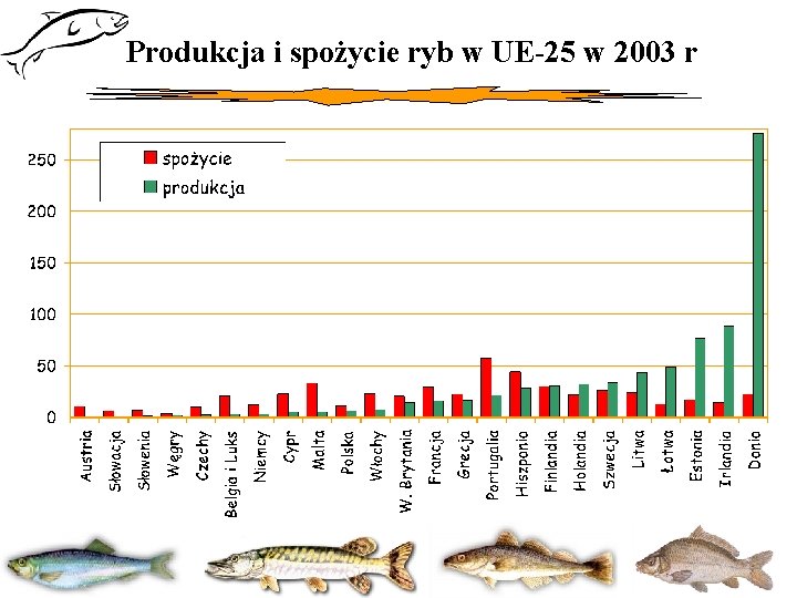 Produkcja i spożycie ryb w UE-25 w 2003 r 