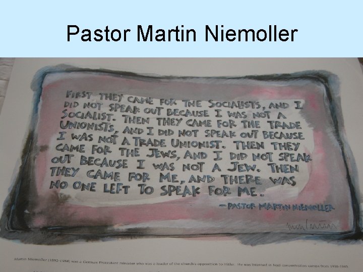 Pastor Martin Niemoller 