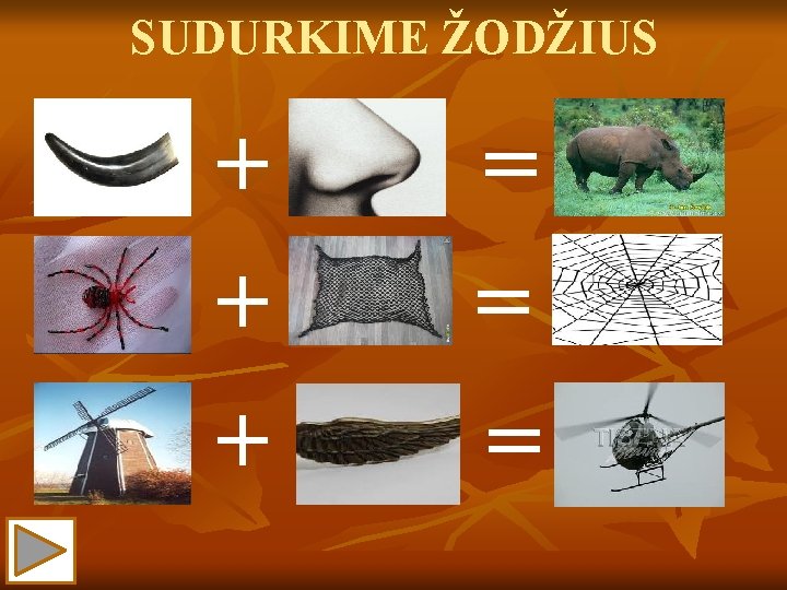 SUDURKIME ŽODŽIUS + + + = = = 