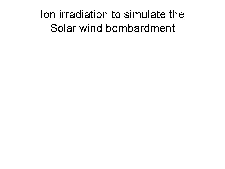 Ion irradiation to simulate the Solar wind bombardment 