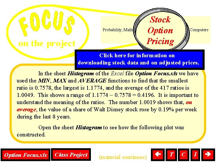 Stock Probability, Mathematics, Option Tests, Homework, Computers Pricing on the project Click here for