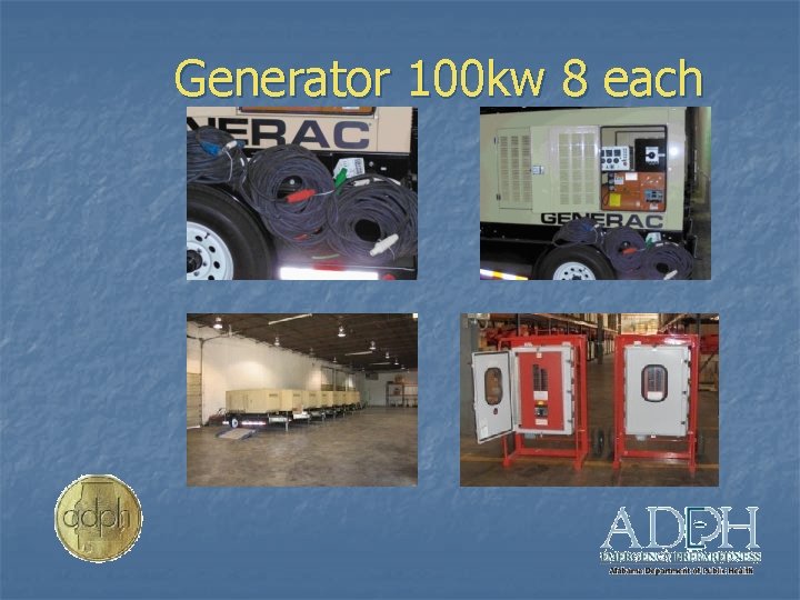 Generator 100 kw 8 each 