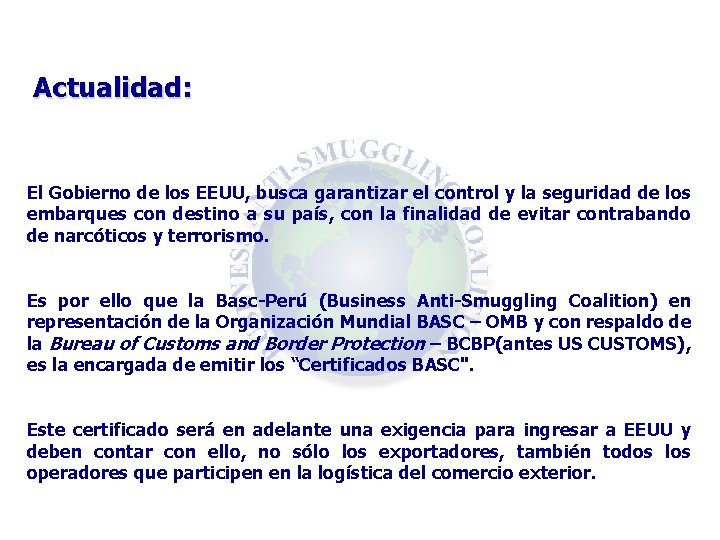 Actualidad: El Gobierno de los EEUU, busca garantizar el control y la seguridad de