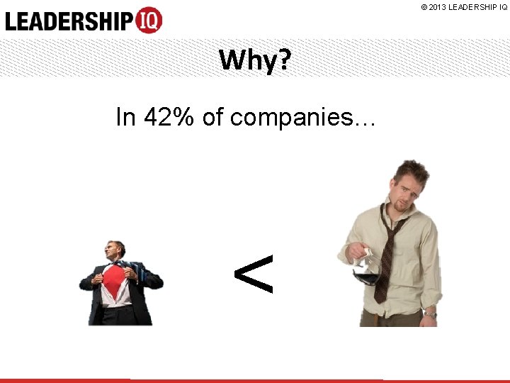 © 2013 LEADERSHIP IQ Why? In 42% of companies… < 