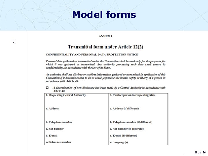 Model forms ◦ Slide 36 