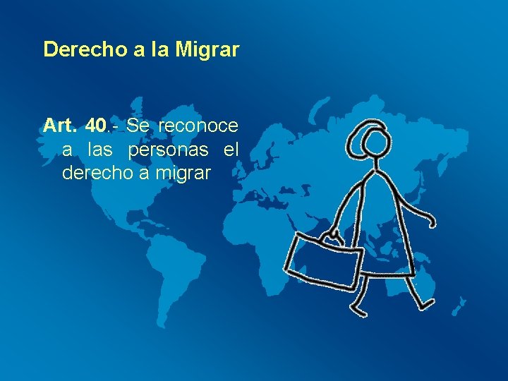 Derecho a la Migrar Art. 40. - Se reconoce a las personas el derecho Derecho a la Migrar Art. 40. - Se reconoce a las personas el derecho
