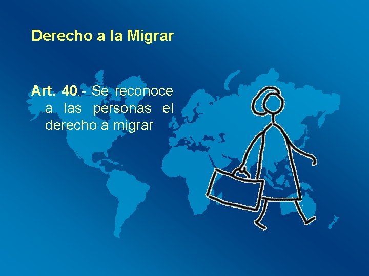 Derecho a la Migrar Art. 40. - Se reconoce a las personas el derecho