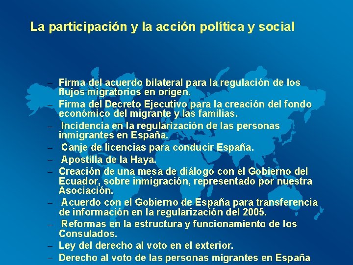 La participación y la acción política y social – Firma del acuerdo bilateral para La participación y la acción política y social – Firma del acuerdo bilateral para
