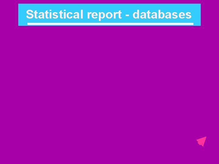 Statistical report - databases 