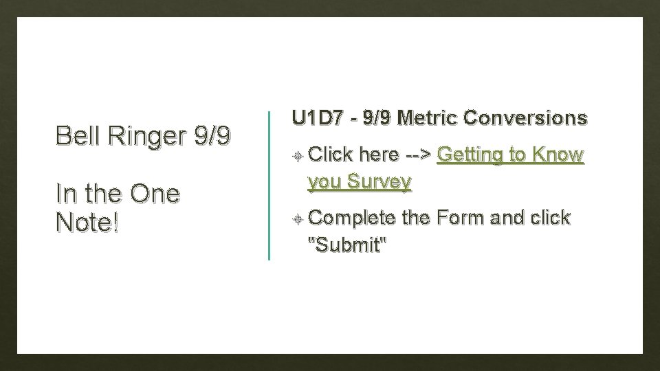 Bell Ringer 9/9 In the One Note! U 1 D 7 - 9/9 Metric