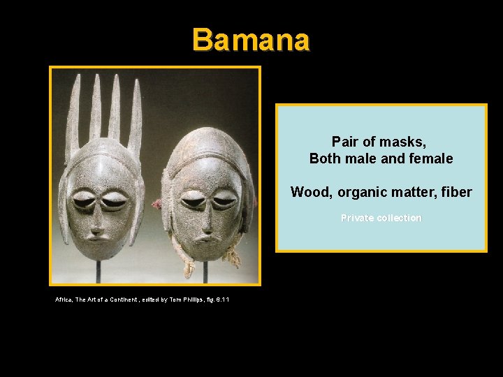 Bamana Pair of masks, Both male and female Wood, organic matter, fiber Private collection