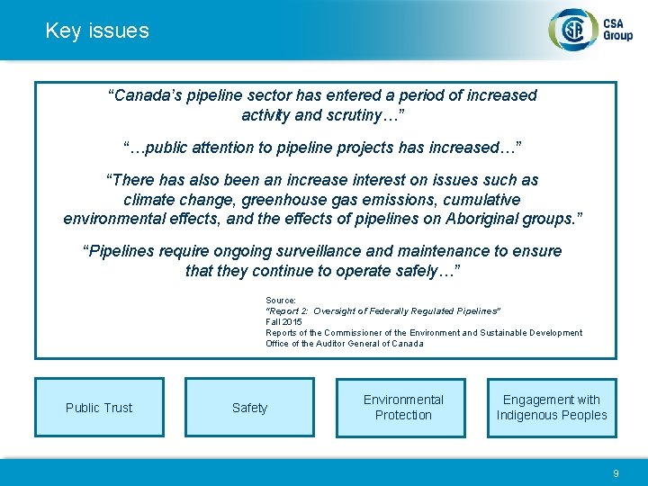 Key issues “Canada’s pipeline sector has entered a period of increased activity and scrutiny…”