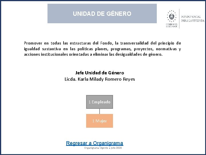 UNIDAD DE GÉNERO Promover en todas las estructuras del Fondo, la transversalidad del principio