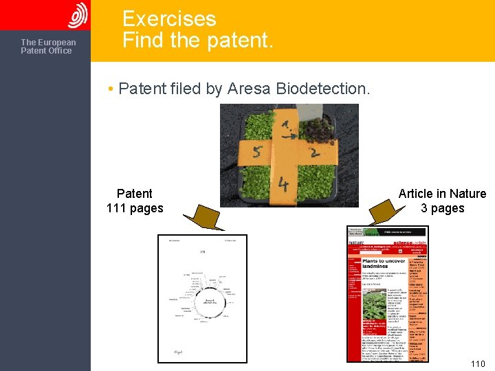 The European Patent Office Exercises Find the patent. • Patent filed by Aresa Biodetection.