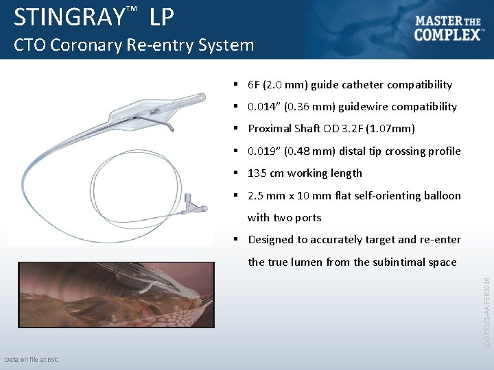 STINGRAY™ LP CTO Coronary Re-entry System § 6 F (2. 0 mm) guide catheter